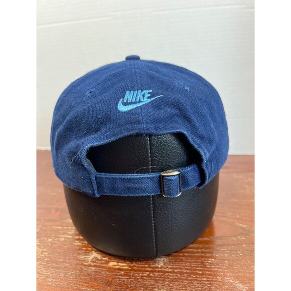 Vintage Nike Unisex Navy Blue Adjustable Baseball Cap With Embroidered Swoosh Lo - Picture 2 of 4